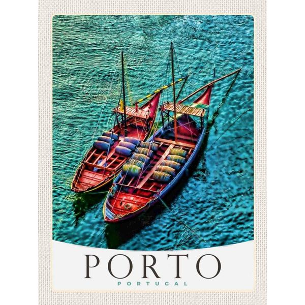Vianmo Insegna In Legno 40X30 Cm Porto Portugal Europa Boote Meer-image