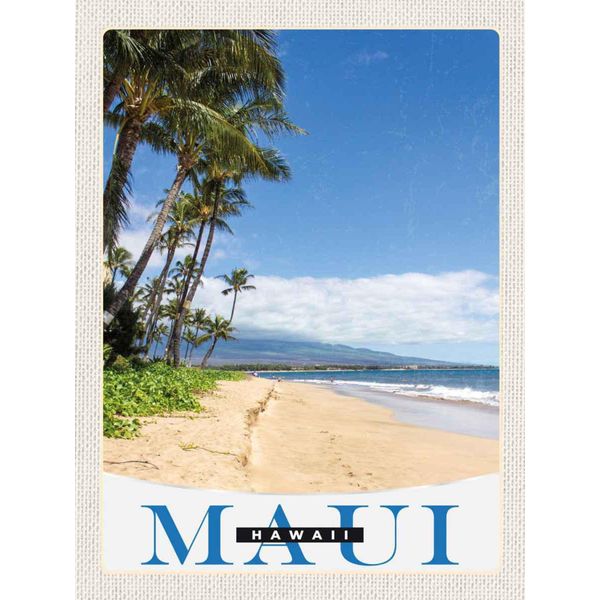 Vianmo Insegna In Legno 40X30 Cm Maui Hawaii Insel Strand Wellen-image