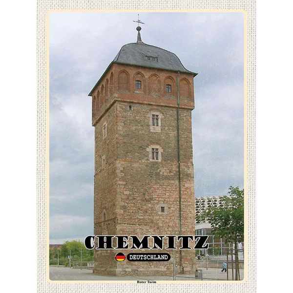 Vianmo Insegna In Legno 40X30 Cm Chemnitz Deutschland Roter Turm-image