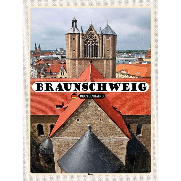 Vianmo Insegna In Legno 40X30 Cm Braunschweig Dom Kirche-image