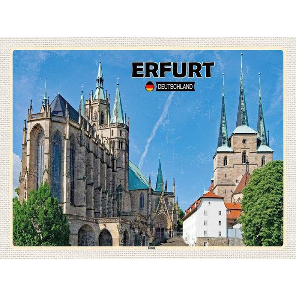 Vianmo Insegna In Legno 30X40 Cm Erfurt Deutschland Dom Altstadt-image