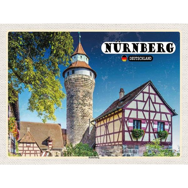 Vianmo Insegna In Legno 30X40 Cm NüRnberg Architektur Kaiserburg-image