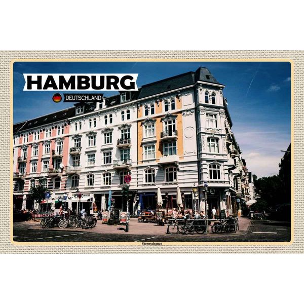 Vianmo Insegna In Legno 20X30 Cm Hamburg Sternschanze Altstadt-image