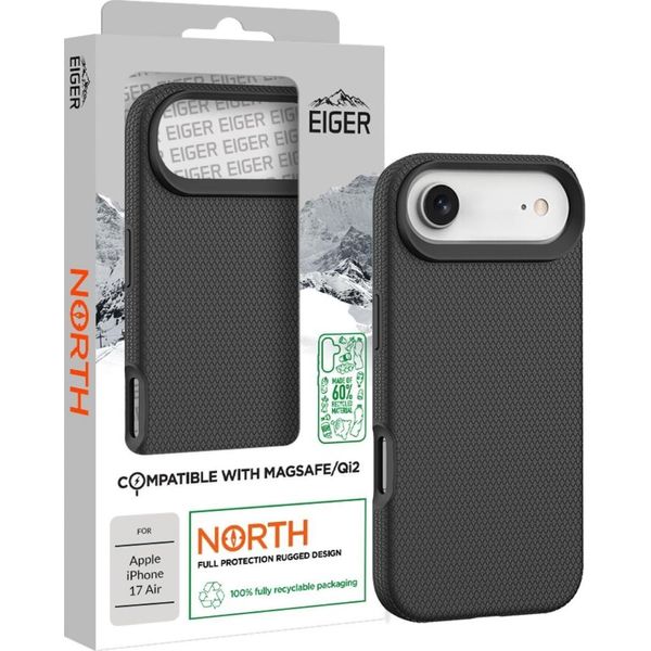 Eiger Custodia ULTRA-REINFORZATA In Policarbonato NERO*DROP-TEST 4 Metri* Magsafe Rigida Per Apple Iphone 17 Air - Eiger® - Eiger-image