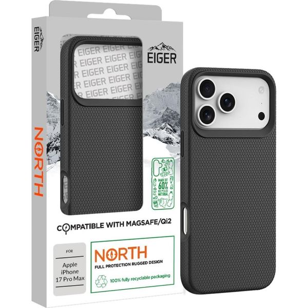 Eiger Coque Rigide Noire ULTRA-RENFORCÉE POLYCARBONATE*DROP-TEST 4 Metres* Magsafe Pour Apple Iphone 17 Pro Max - Eiger®-image