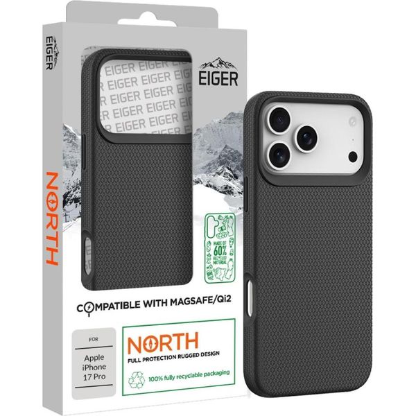Eiger Coque Rigide Noire ULTRA-RENFORCÉE POLYCARBONATE*DROP-TEST 4 Metres* Magsafe Pour Apple Iphone 17 Pro - Eiger®-image