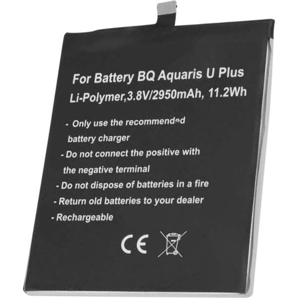 Avizar, Batteria Li-Polymer 3.8V Bq Aquaris U 2950Mah, Nero-image