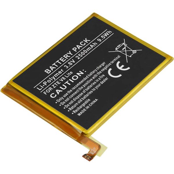 Avizar, Batteria Li-Polymer Zte V8 Lite 2500Mah 3.8V, Nero-image