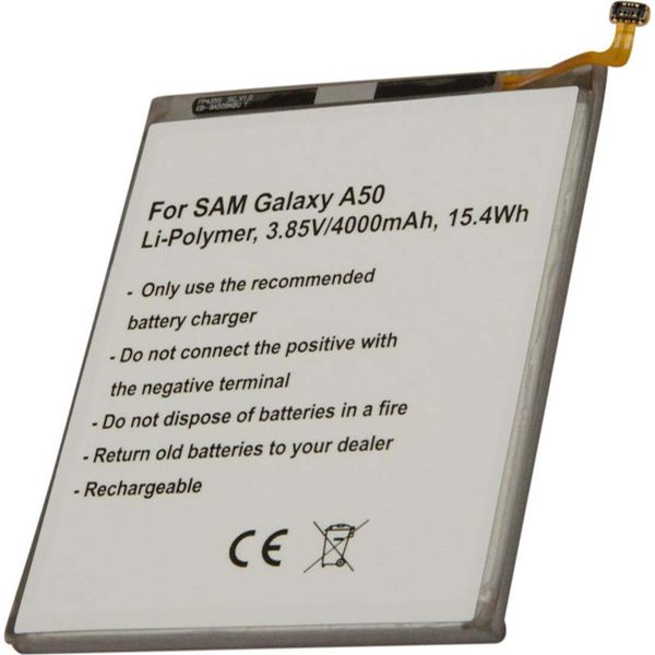 Avizar, Batteria Li-Polymer Galaxy A50 4000Mah 3.85V 15.4Wh, Argento-image