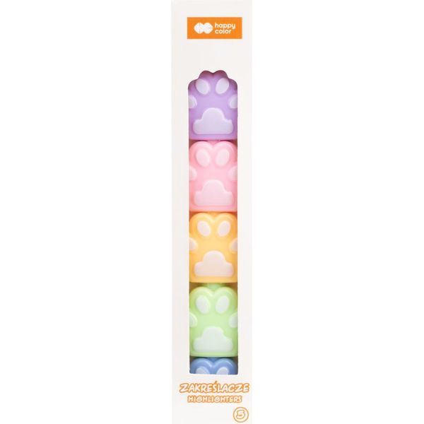 Set Di Evidenziatori Fluo A Forma Di Zampa 5 Pezzi Cat&Dog Happy Color-image