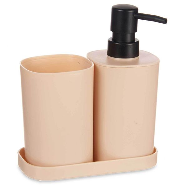 Dispenser Per Sapone, Bicchiere Per Spazzolini Da Denti Con Sottobicchiere, In Plastica, 3 Pezzi-image