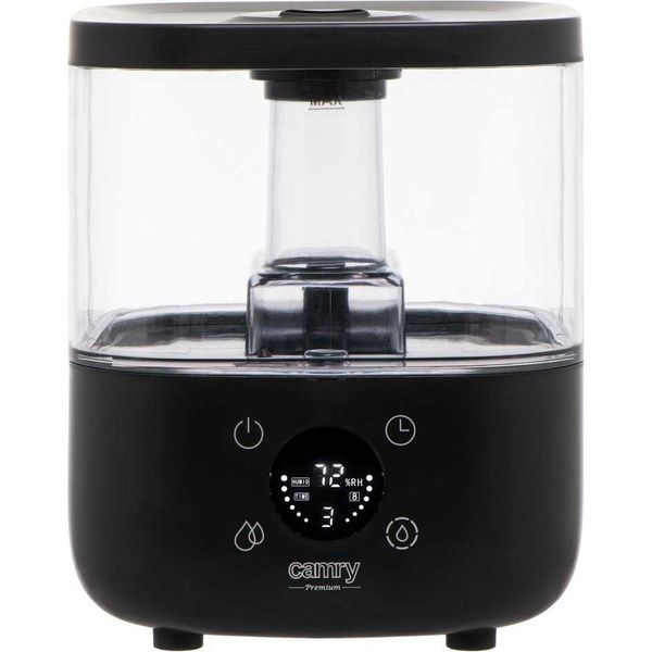Camry | Cr 7973B | Umidificatore | 23 W | Capacità Serbatoio Acqua 5 L | Adatto Per Ambienti Fino A 35 M² | Ultrasuoni | Potenza Di Umidificazione 100-260 Ml/H | Nero-image