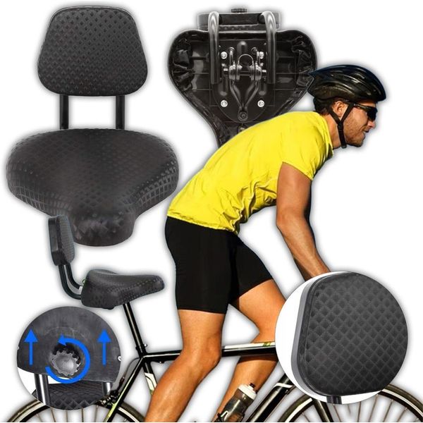 Sella Da Bicicletta Con Schienale Confortevole Sella Ergonomica Impermeabile-image