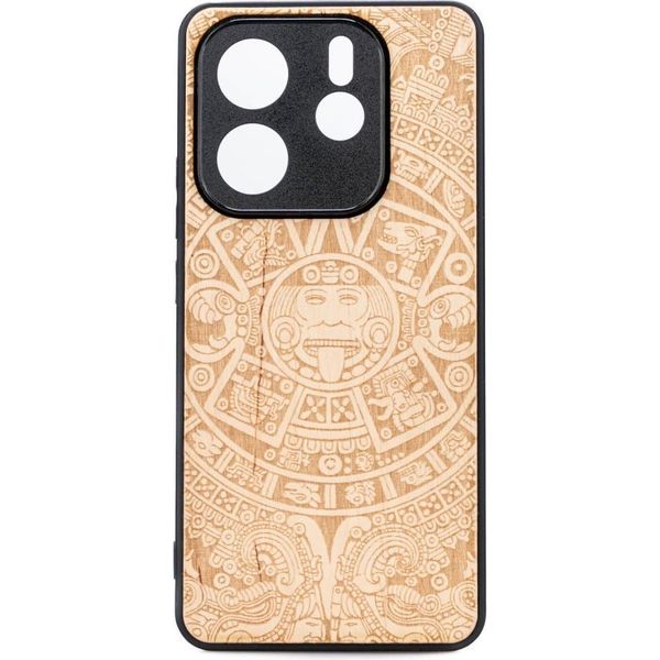Custodia In Legno Per Xiaomi Redmi Note 14 5G, Calendario Azteco Bewood Aniegre-image