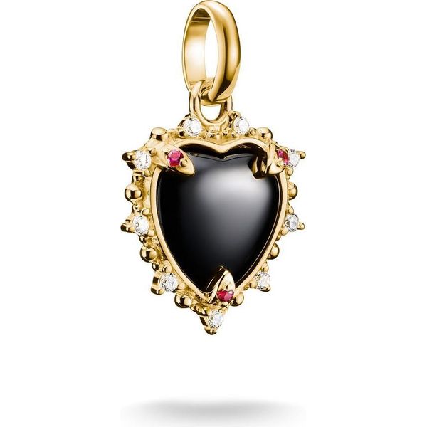 Ciondolo Charm Thomas Sabo Cuore Vintage Nero Connect Placcato Oro-image