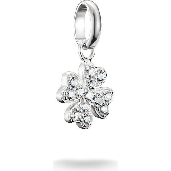Ciondolo Charm Thomas Sabo Trifoglio Portafortuna Con Pietre Connect Silver-image