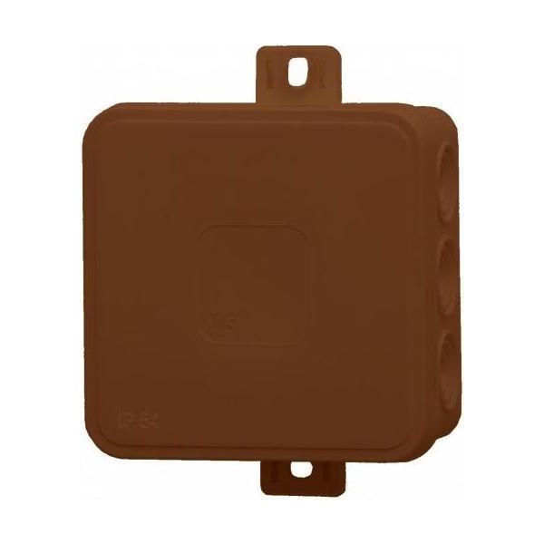 Scatola Ermetica V5, Termoplastica 75X75X41 IP54, Marrone - Click, 12 Fori F1.0269-image