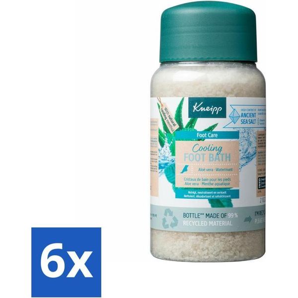 Da Pediluvio Kneipp - Rinfrescante - Aloe Vera E Menta Acquatica - 600 G - Confezione Risparmio - 6 Pezzi-image