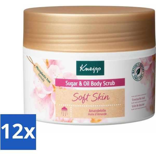 Kneipp - Scrub Corpo - Zucchero E Olio - Pelle Morbida - Per Pelli Secche E Sensibili - 220 G - Confezione Risparmio - 12 Pezzi-image