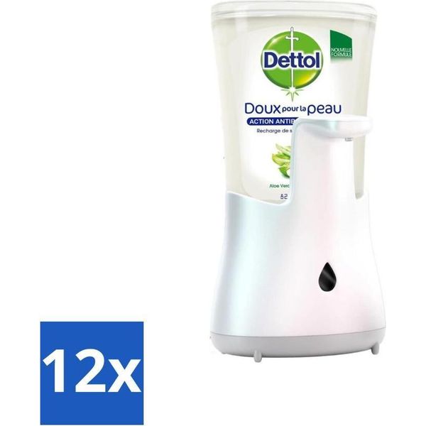 Dettol - Dispenser Automatico Di Sapone - No-Touch Silver Con Aloe Vera - 250 Ml - Confezione Value - 12 Pezzi-image