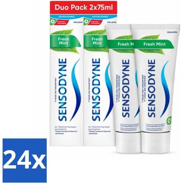Sensodyne Dentifricio - Menta Fresca - Menta Fresca - Confezione Doppia - 2 X 75 Ml - Confezione Risparmio - 24 Pezzi-image