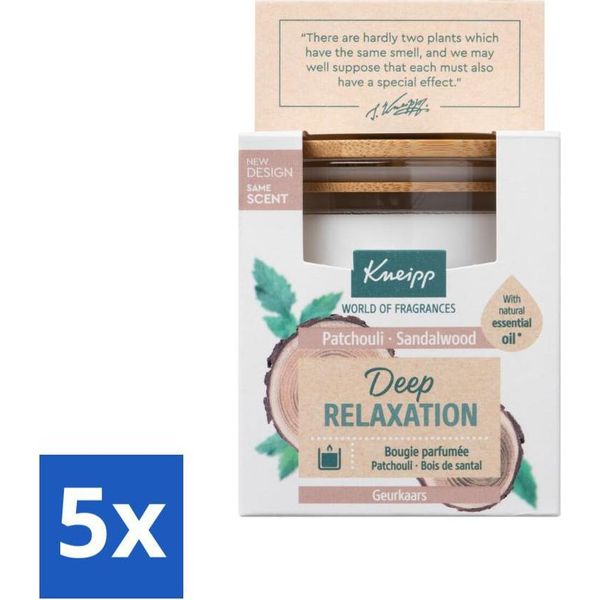 Kneipp - Candela Profumata - Rilassamento Profondo - Sandalo E Patchouli - 20 Ore Di Combustione - Confezione Risparmio - 5 Pezzi-image