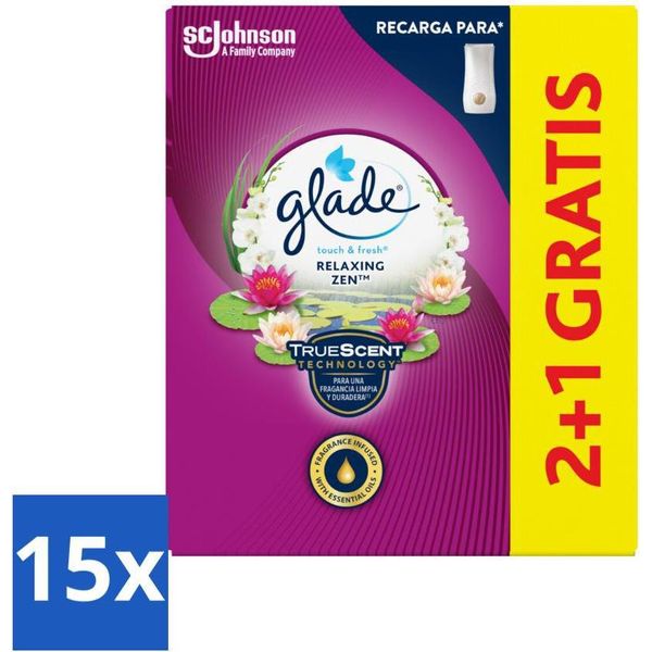 Glade - Touch & Fresh - Zen Rilassante - 10 Ml - Confezione Risparmio - 15 Pezzi-image