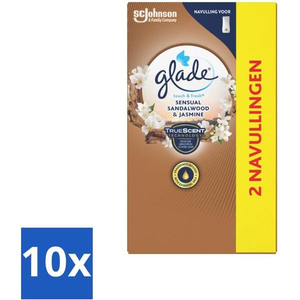 Glade - Ricarica Touch & Fresh - Sandalo Sensuale Gelsomino - 2 × 10 Ml - Confezione Risparmio - 10 Pezzi-image
