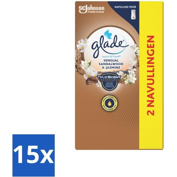 Glade - Ricarica Touch & Fresh - Sandalo Sensuale Gelsomino - 2 × 10 Ml - Confezione Risparmio - 15 Pezzi-image