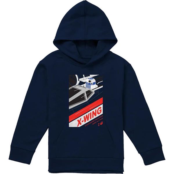 Star Wars - Felpa Con Cappuccio "Xwing Droid"" Per Bambini TV24499 (128) (Navy)"-image