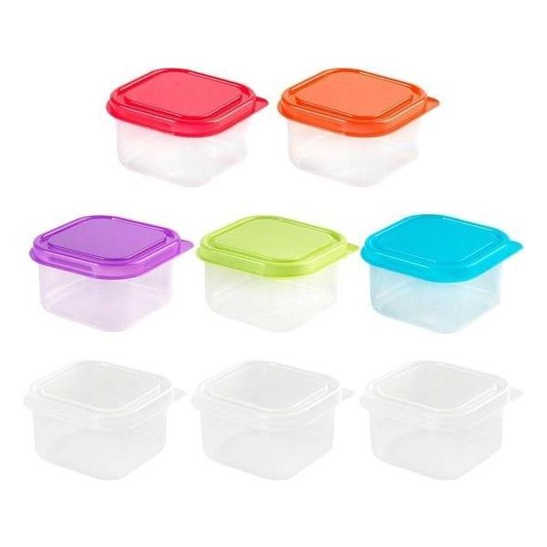 Scatola Ermetica Per Congelatore - Confezione Da 8 - Piccoli Contenitori Per Alimenti Con Coperchio - Mini Contenitori Per Alimenti.-image