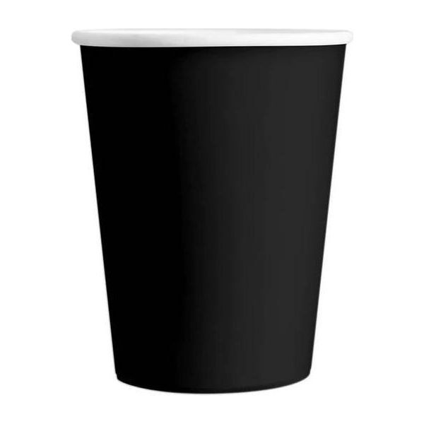 Bicchiere Di Carta Nero Da 220 Ml, 6 Pezzi.-image