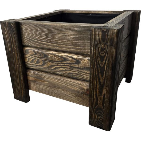 Holzgarden Fioriera In Legno Impregnato 40X32X40 Cm Colore Palissandro Per Giardino Balcone Esterno 23 L Flora-image