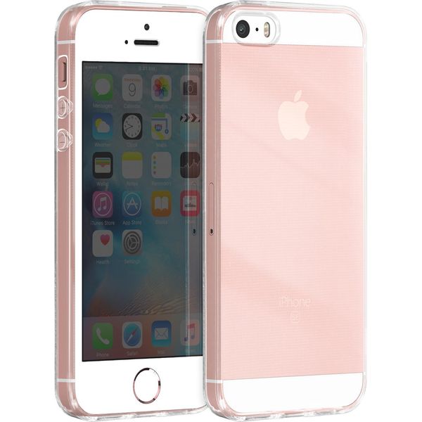 Avizar, Apple Iphone 5, 5S, Se Custodia Protettiva In Silicone Ultrasottile (0,30 Mm), Trasparente-image