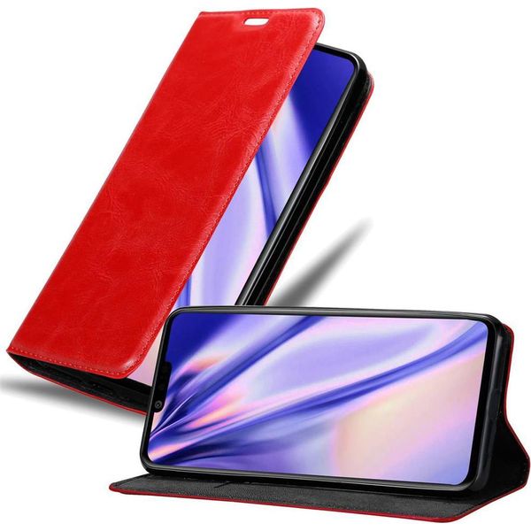 Custodia Cadorabo Per Lg G8S Cover Protettiva In Rosso Custodia Per Cellulare Cover Chiusura Magnetica-image