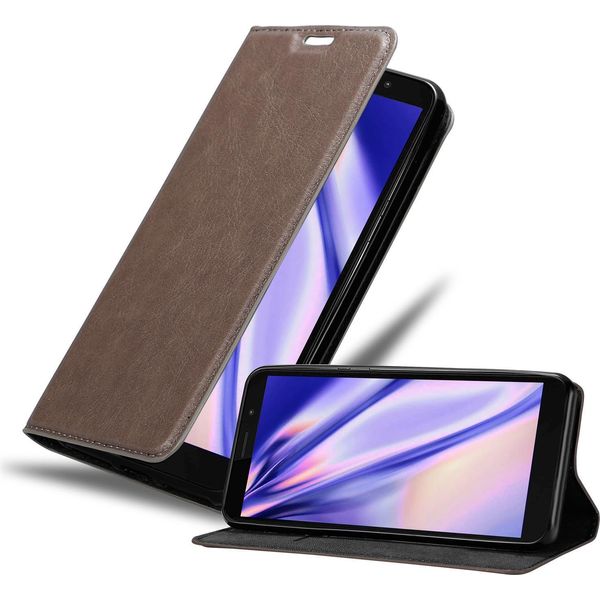 Cadorabo Custodia Per Motorola Moto E6 Play Cover Protettiva In Marrone Custodia Per Cellulare Cover Chiusura Magnetica-image