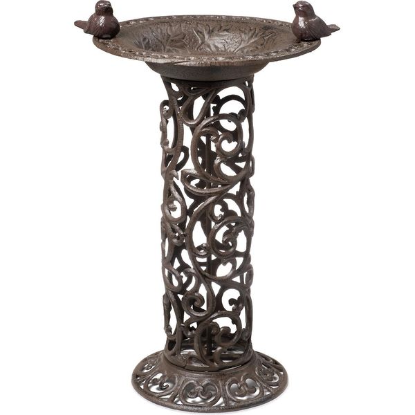 Grande Vasca Per Uccelli Uccelli Decorativi In Ghisa Vasca Per Uccelli In Metallo Ciotola D'acqua Stazione Di Alimentazione Giardino Decorazione-image