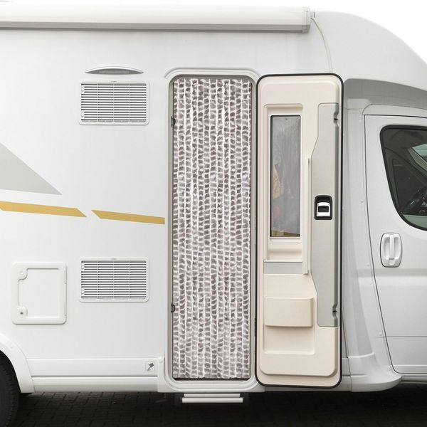 Moritz Tenda Di Ciniglia Soffice 56 X 185 Cm Taupe Bianco Tenda Rigida Per Porta Come Zanzariera Zanzariera Per Campeggio Caravan-image