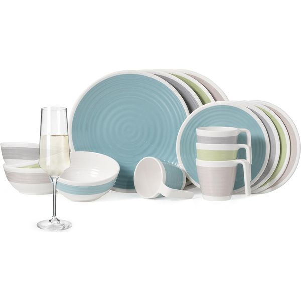 Set Di Stoviglie Da Campeggio In Melamina Per 4 Persone Harmonie 16 Pezzi + Bicchieri Milano Bicchieri Da Champagne FlûTes Stoviglie Picnic Bbq Cookware-image
