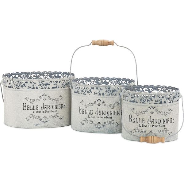 Set Di 3 Vasi Decorativi Per Piante Fioriere Fioriera Belle Jardiniere Vasi Da Rinvaso-image