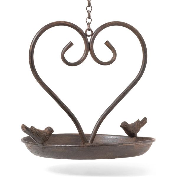 Moritz Mangiatoia Per Uccelli Da Appendere In Ghisa Per Uccelli Selvatici Da Giardino Design Antico 52 Cm Marrone Con Catena-image