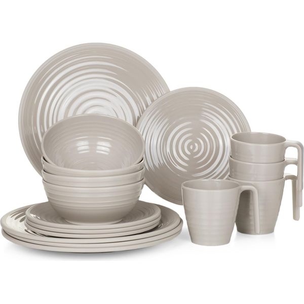 Set Di Stoviglie Da Campeggio In Melamina Per 4 Persone Coffee Design 16 Pezzi Stoviglie Da Picnic Bbq-image