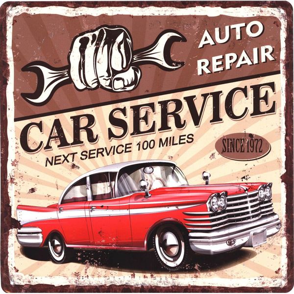 Moritz Retro Cartello Decorativo In Latta Aout Repair Ca Service Officina Idea Regalo In Metallo Design Vintage Per Decorazione-image