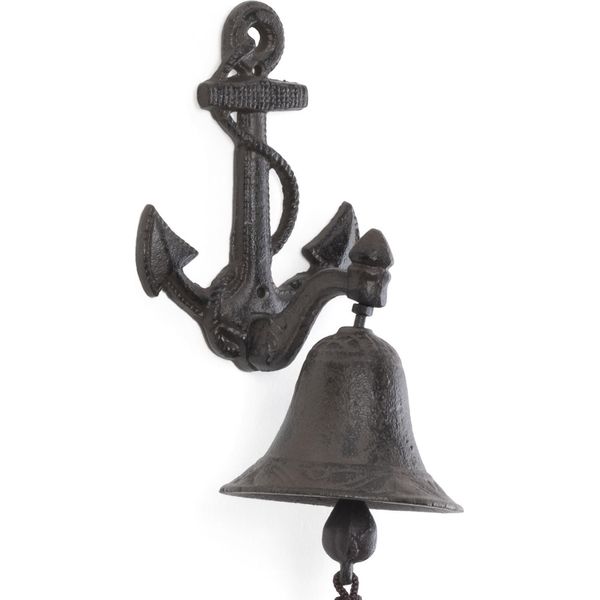 Moritz Campanello Da Porta Campana Nave Ancora Marittima Nautica Campana Da Parete Decorazione Giardino Ghisa Rustico Antico Design Stile Campana Retrò-image