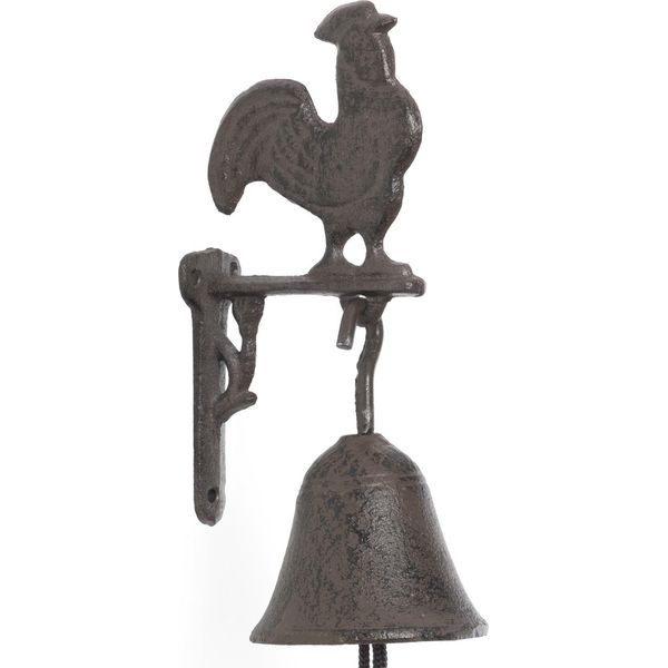 Moritz Campanello Della Porta Campana Gallo Marrone Pollo Fattoria Muro Campana Decorazione Giardino Ghisa Rustico Antico Design Stile Retro Campana-image