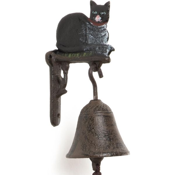 Moritz Campanello Per Porta Campana Gatto Gattino Sdraiato Campana Da Muro Decorazione Giardino Ghisa Rustico Antico Design Stile Retro Campana-image