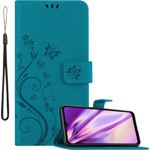Cadorabo Cover Per Huawei Y6P Cover Protettiva In Blu Cover Protettiva Cover Per Telefono Cellulare Cover Fiori Custodia Fiore-image