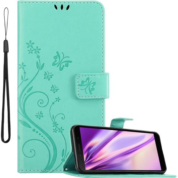 Cadorabo Cover Per Honor 9S / Huawei Y5P Cover Protettiva In Turchese Cover Protettiva Cover Cellulare Cover Case Fiori Fiore-image