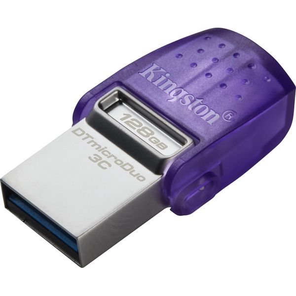 Kingston Technology Datatraveler Micro Duo 3C Pen Drive Chiavetta Usb 128 Gb Usb Type-A Usb Type-C 3.2 Gen 1 Acciaio Porpora-image