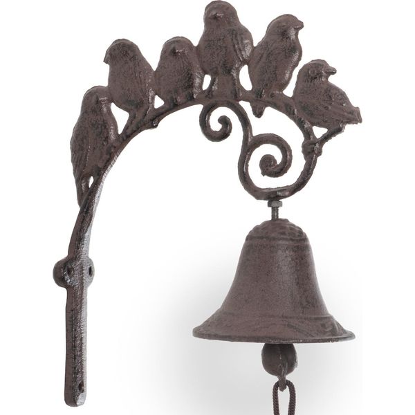 Moritz Campanello Da Porta Campana Uccello Famiglia Uccelli Famiglia Campana Da Parete Decorazione Giardino Ghisa Rustico Antico Design Stile Campana Retrò-image
